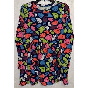 Spotted Zebra Multicolor Dress Big Girls Sz XXL (14-16) Smiley Faces